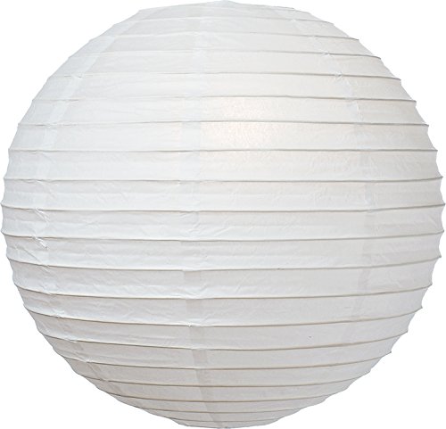Luna Bazaar Premium Paper Lantern Clip-On Lamp Shade 16-Inch Perfect White - ChineseJapanese Hanging Decoration - For Parties Weddings and Homes