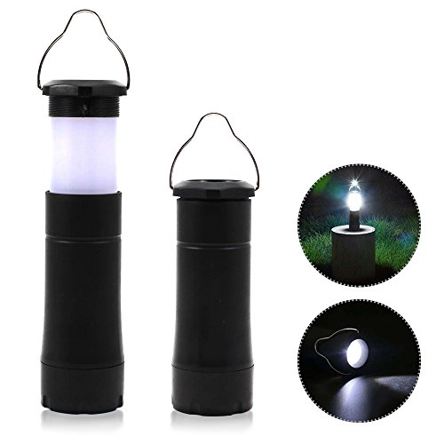 On Camping Lantern Lamp  Ultra Bright and Portable Mini Camping Lantern Flashlight with 3 Adjustable Light Modes and Collapsible Design  Easy to Replace 3 AAA Batteries  Sleek Black  955