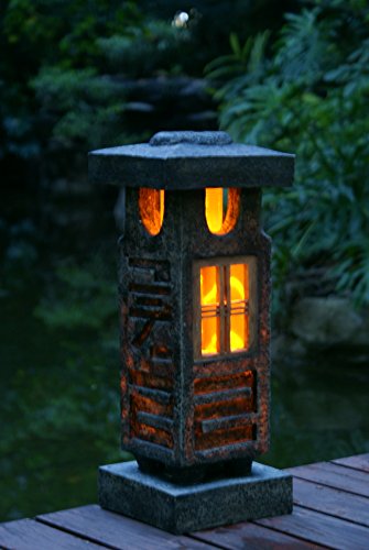 Tiaan 20&quot Height Japanese Style Lantern Solar Garden Lamp Solar Pagoda Light