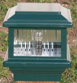 Titan Flat Top Deck Light Verde Green Fits 3 12&quot Post 3 58&quot Actual Opening 18 Watt 1 Lite