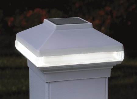 Solarband Post Cap Deckorators  128980 Solar Led Deck Light 4&quot Post White