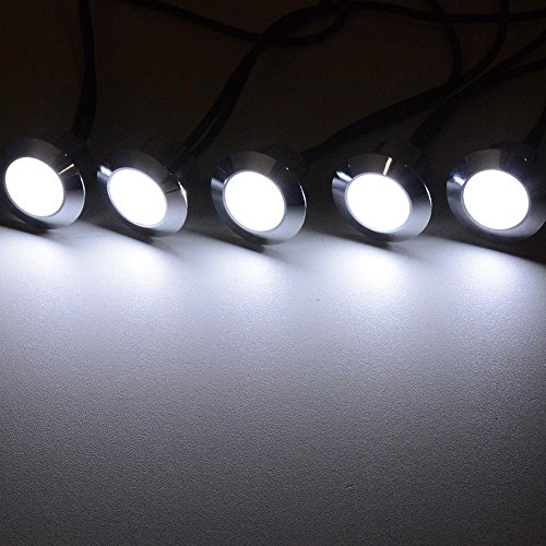 1 35 Dia 5 Pack 12 Volts LED Recessed Deck Lighting Fixture Cool White Protection Weatherproof w Aluminum Body Material for DÃ©cor Indoor Outdoor Romantic