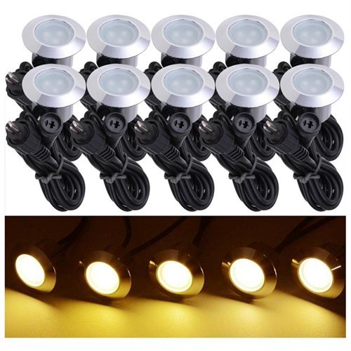 5 Pack LED Recessed Deck Lighting Fixture Yellow