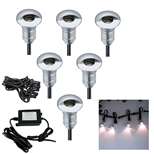 Fvtled F101 Low Voltage Led Deck Step Lights Waterproof Outdoor Aluminum Floor Lighting Kit Warm Whitepack Of 6