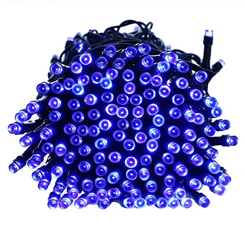 LUCKLED Outdoor Solar String Lights 72ft 200 LED Fairy Decorative Lights Seasonal Lighting Halloween Lights for Indoor Home Garden Porch Patio Party Holiday decorations Waterproof Blue