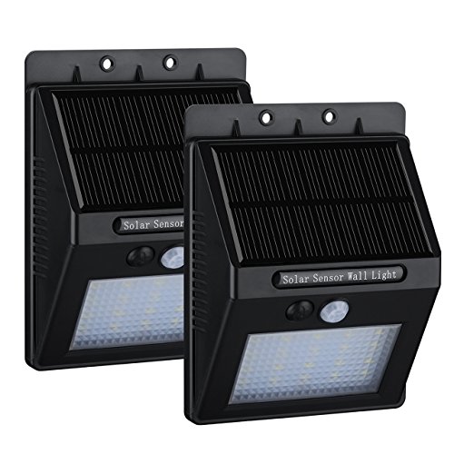 2 Pack 20 Led Solar Motion Light Homitt Outdoor Sensor Security Led Light For Garden Pathway Deck Stair 400