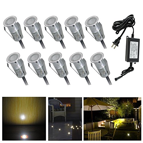 Pack Of 10 Led Deck Light Kitphi059&quot Yard Garden Patio Stairs Landscape Decor Lamp Outdoor Cold White Led In-ground