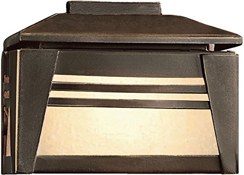 Kichler Lighting 15110OZ Zen Garden Deck Light 12-Volt Deck and Patio Light Olde Bronze with Textured Linen Seedy Glass