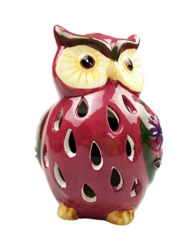 Lightahead Solar Owl Light Ceramic Owl Powered By Solar Led Light For Park Patio Deck Yard Garden Home Pathway