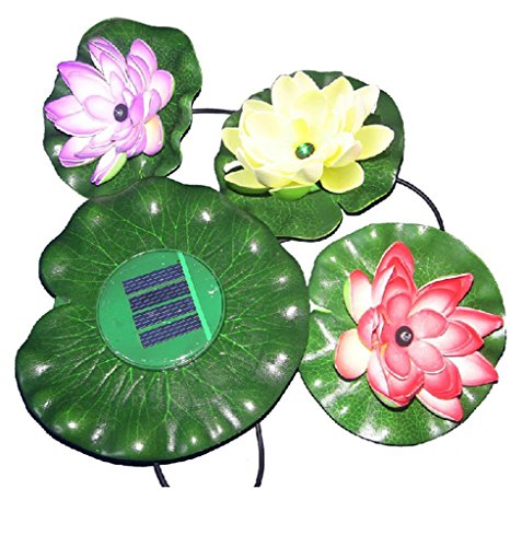 Gofurther BSL003 Floating Solar Powered LED Lotus Light Flower Lamp For Garden Pond Fountain Pool Bird bath