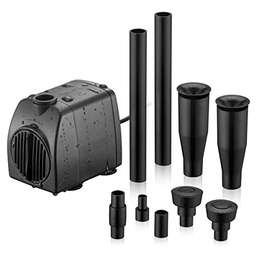 Meuxan Submersible Water Pump With Fountain Nozzle Kits For Pond Garden Pool Birdbath Aquarium Fish Tank Hydroponic