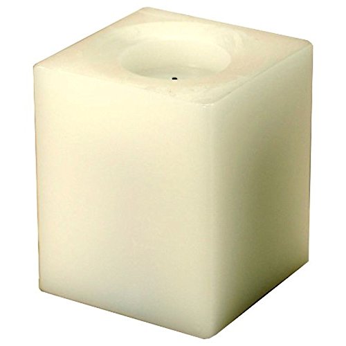 White 4 Square Battery Powered Electric Candle