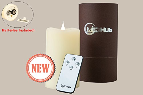 LED Hub 5 Flameless Candles with Conical Wick Battery Operated With Remote And Timer - New Version