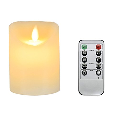 Led Candles Honeyall Real Wax Flickering Flameless Candles Battery Candles Light with Timer and Remote Control 4 In High