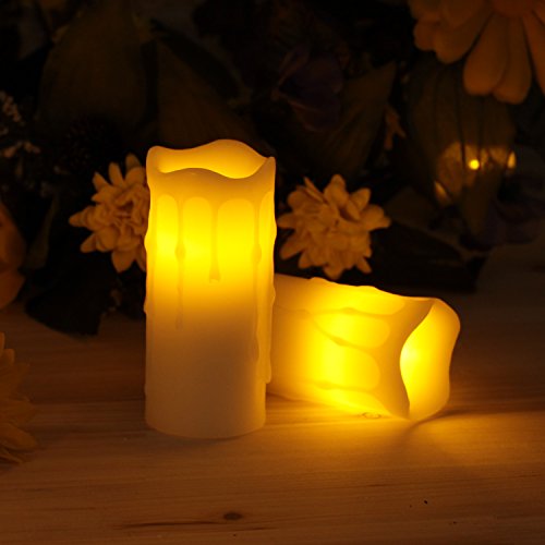 Led Candleshome Impressions Melted Dripping Flameless Votive Pillar Led Candle With Timerbattery Operatedhome