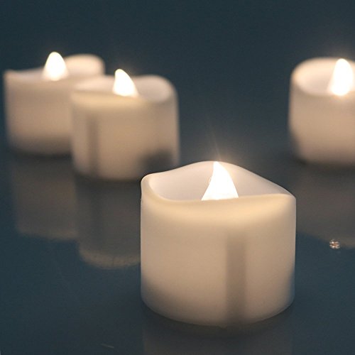 Micandle 24pcs Warm White Flickering Flameless Candles with Timer6 hourBright Battery Candles