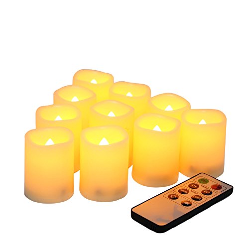 Candle Choice Set Of 10 Flameless Votive Candles With Remote And Timer