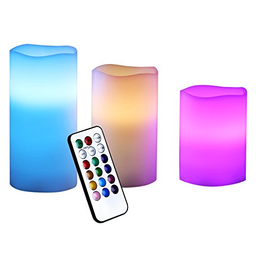 Songmics Flameless Candles With Remote Control Battery-powered Led Candles Waterproof Set Of 3 Uflc75c