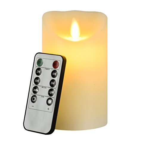 Flameless Candle Eyourlife Led Candles 4 inch Flameless Candles Ivory Christmas Candle Electric Flameless Flickering Candle Remote Control with Timer Battery Operated Pillar Candles