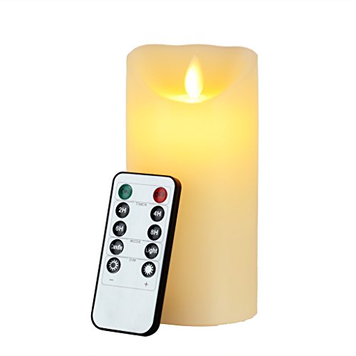 Flameless Candle Eyourlife Led Candles 6 inch Flameless Candles Ivory Christmas Candle Electric Flameless Flickering Candle Remote Control with Timer Battery Operated Pillar Candles