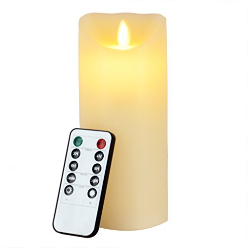 Flameless Candle Eyourlife Led Candles 7 inch Flameless Candles Ivory Christmas Candle Electric Flameless Flickering Candle Remote Control with Timer Battery Operated Pillar Candles
