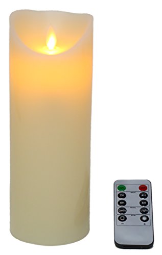 7 Inch Flameless LED Candle - Real Flickering Candle Motion - with Remote OnOff - Ivory