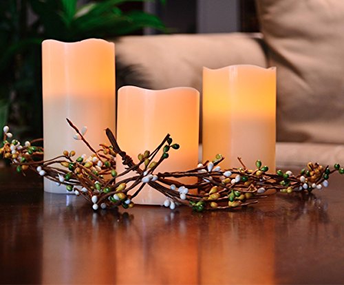 Flameless Battery Operated Led Flickering Light Candles With Remote. Set Of 3 Pillar. Create Your New Environment