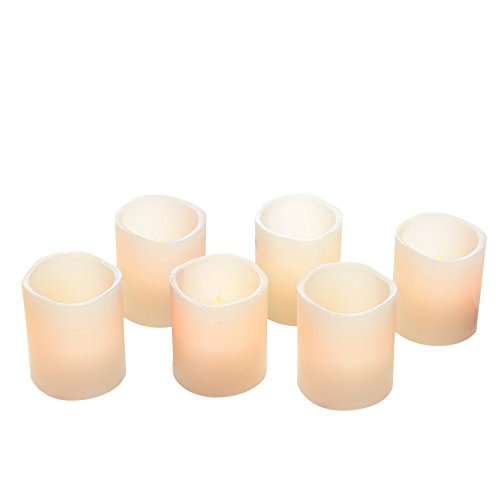 Flameless Candles, Flickering, Battery Powered, Real Wax, Realistic Decor Unscented, - 6 Pack, Yellow Light -