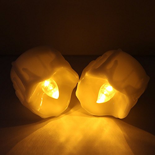 Youngerbaby 24pcs Amber Yellow Flickering Timing Tea Light Candles With Timer 6 Hrs On 18 Hrs Off Flameless