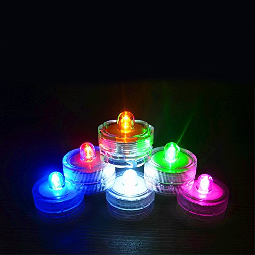24 Battery Operated LED Tealight Candles Flameless Heatless Faux Wedding Holiday Christmas Thanksgiving Party Light Yellow