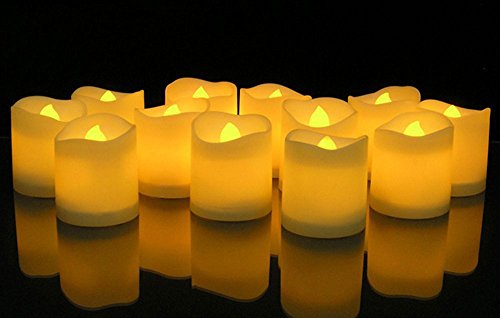 Flickering Flameless Candles LED Tealight Candles-Pack of 12-Beautiful and Elegant Unscented LED Candles