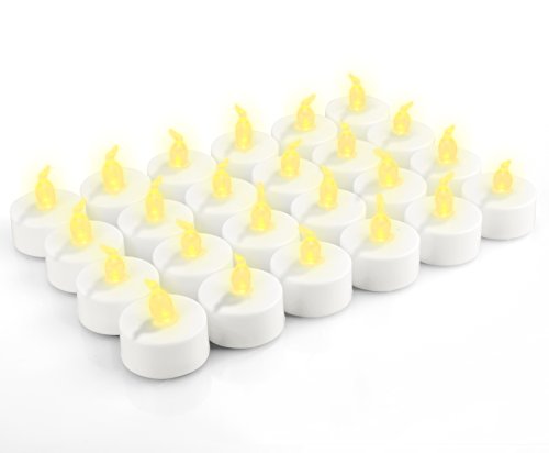 Techbee 24 Pack Flameless Led Tea Lights Candles Battery-included Beautiful And Elegant Led Fake Realistic Tealights