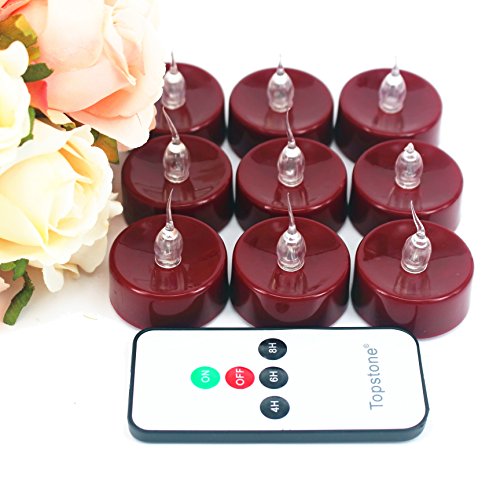 Topstone Stunning Flameless LED Tea Light Candles - Realistic Battery-Powered Flameless Candles - with 4H6H8H Timer and Remote Control- The Perfect Decoration - 24 Pack - Fake Candles  Tealights