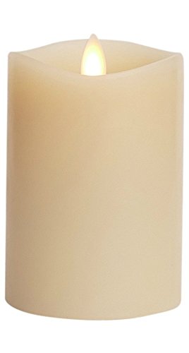 Luminara Flameless Candle 360 Degree Top Vanilla Scented Moving Flame Candle with Timer 4 Ivory