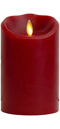 Luminara Flameless Candle Cinnamon Scented Moving Flame Candle with Timer 5 Red