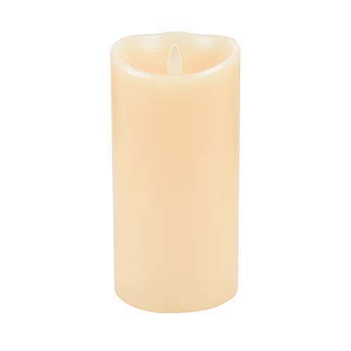 Luminara LED Flameless Candle Flameless Real Wax Moving Wick LED Candle for Home Party Halloween Wedding Decor with Timer Control Cinnamon Scent 35 x 7 inches - Ivory