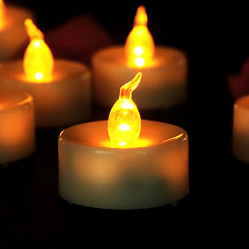 Micandle 24pcs Timing Function-6 Hours on and 18 Hours Off-flicker Flameless Led Candles Flashing Frosted Led Tealight Battery Operated Candles-tea Light Candles with Timer for Christmas Wedding