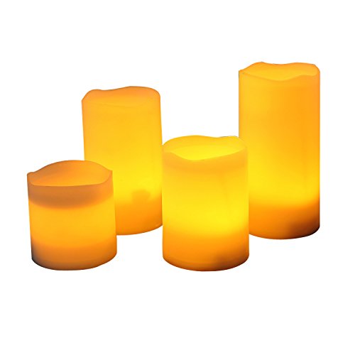 Candle Choice Set of 4 Outdoor Flameless Candles with Timer 4H8H LED Pillar Candles with Timer Weatherproof Battery Operated Candles Long Battery Life 1500 HoursSize 3x3 4 56