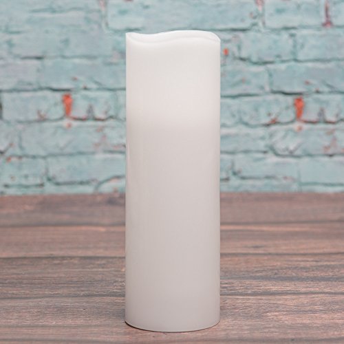 Richland Wavy Top Flameless LED Pillar Candles White 3 x 9 Set of 6
