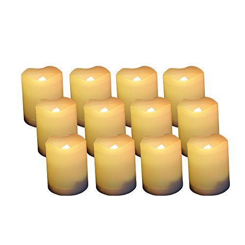 Candle Choice Set of 12 Indoor and Outdoor Flameless Votive Candles LED Votive Candles Battery-operated Candles with Timer