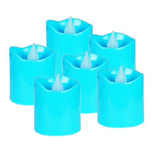 CYS EXCEL LED-12 Battery-powered Flameless LED Votive Candles Pack of 12 pcs - Blue Case