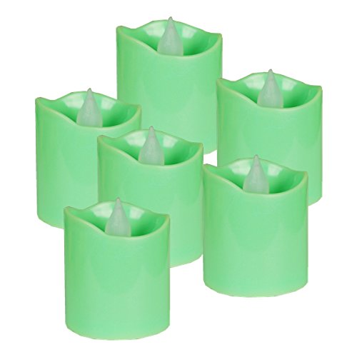 CYS EXCEL LED-12 Battery-powered Flameless LED Votive Candles Pack of 12 pcs - Green Case