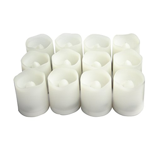 Candle Choice Set Of 12 White Indoor And Outdoor Flameless Votive Candles  Led Votive Candles  Battery-operated