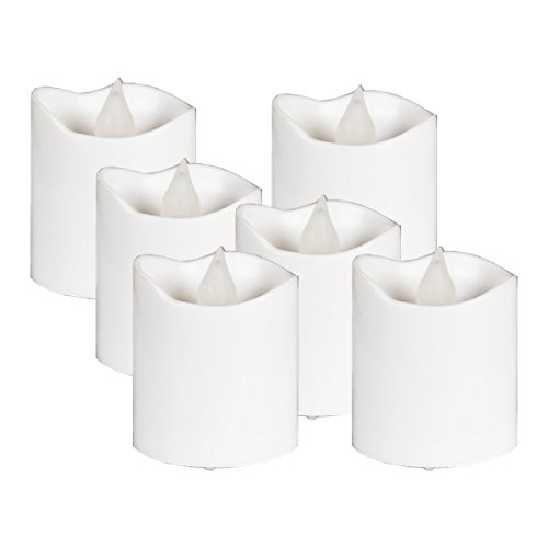Cys Excel&reg Led-12 Battery-powered Flameless Led Votive Candles Pack Of 12 Pcs - White Case