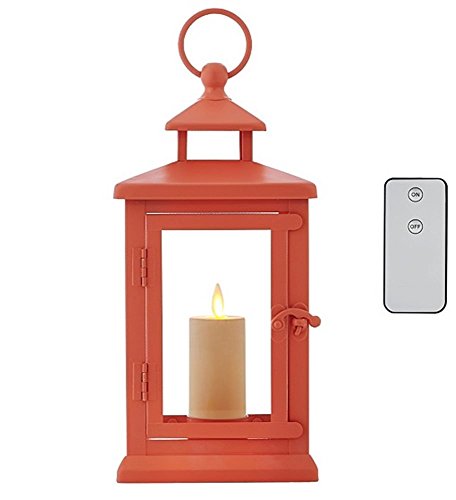 Decorative 11 Lantern Flickering Flameless LED Votive Candle with timer and Remote Coral