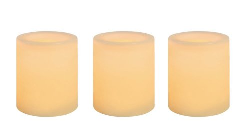 Inglow CG10286CR3 Battery-Operated 1-34-Inch Flameless Wax-Covered LED Votive Candle Cream 3-Pack