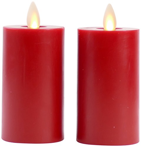 Set of 2 Flamless Votive Candles from Liown Candles 2 Unscented LED Votive Candles Red
