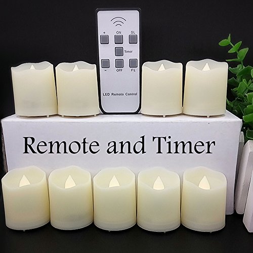 【Timer18 Pcs Batteries Included】9 Pcs LED Votive Tea Lights Candles Battery Operated Flickering Flameless Candles 2 Dimmable Light with Remote for Wedding Christmas Birthday Parties Gift