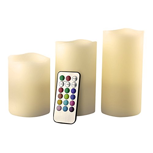 Radiant Flameless Led Candles Remote Controlled Color-changing Scented - Long Battery Life - Looks And Feels