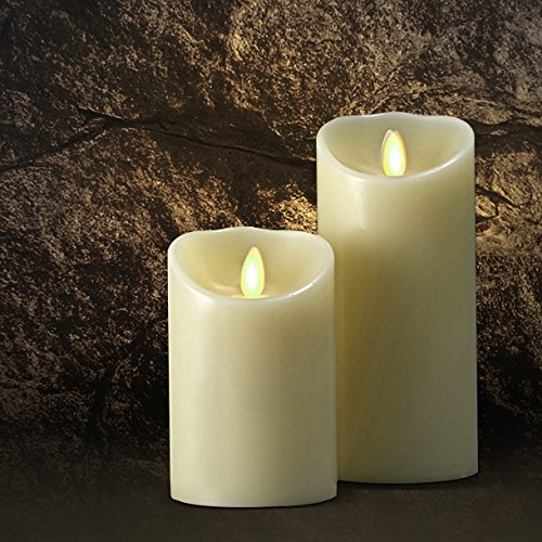 Saint Mossi Dia35&quot X 5&quot Led Flameless Scented Real Paraffin Wax Subtle Vanilla Scent Pillar Candle With Remote